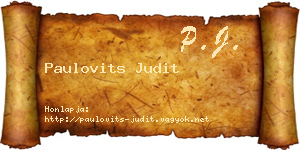 Paulovits Judit névjegykártya