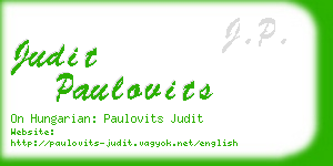 judit paulovits business card